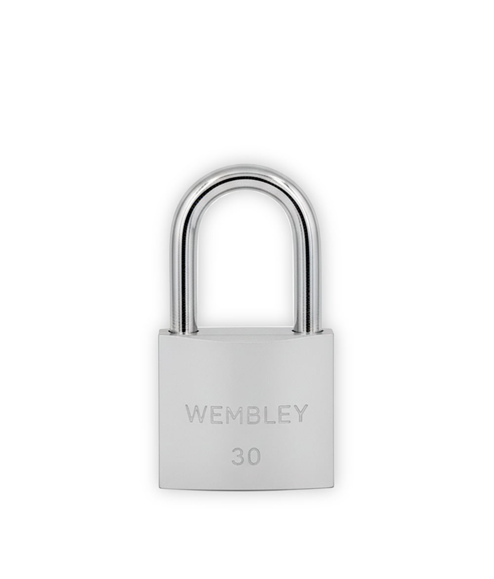 Candado de acero niquelado llave computarizada 30 mm · Wembley 7755