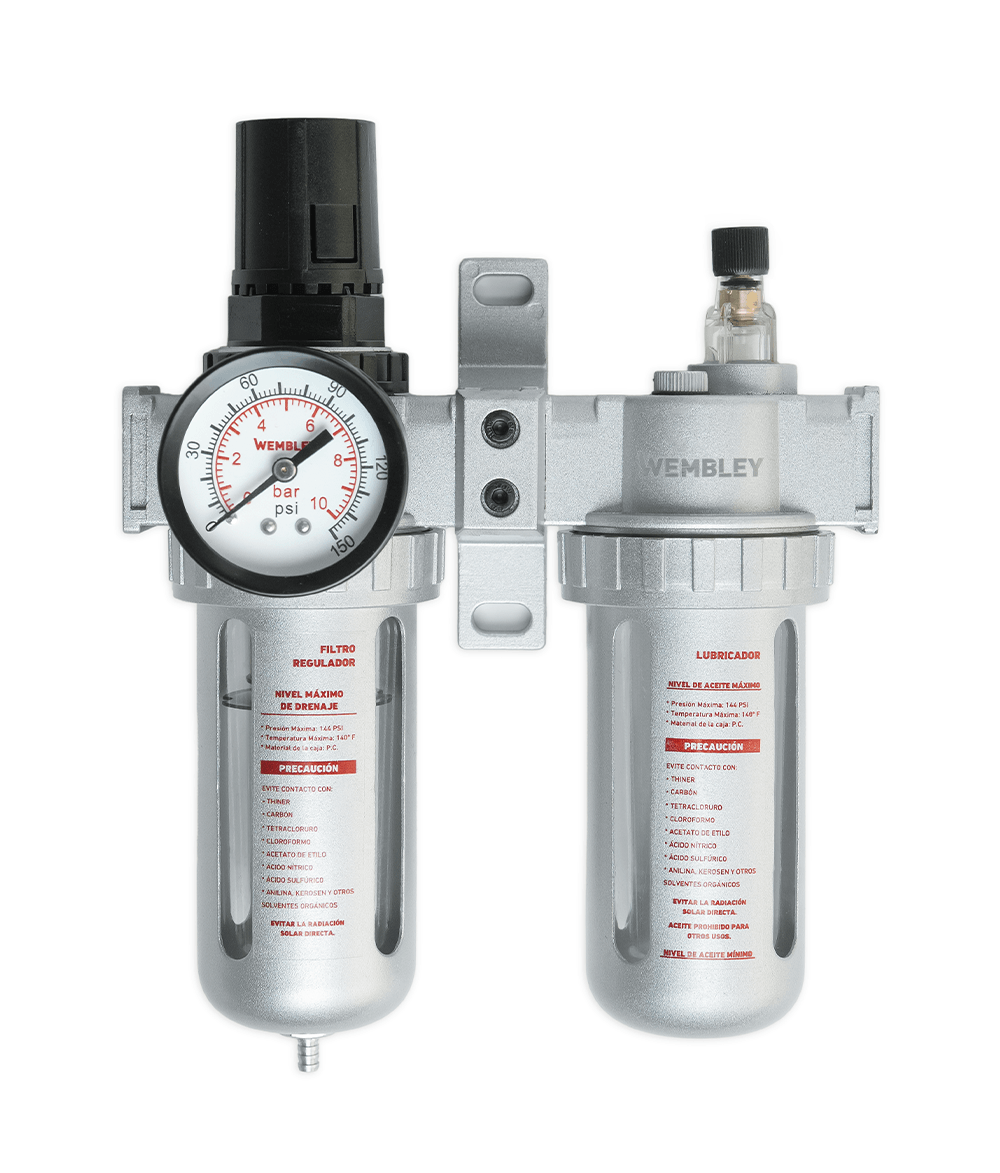 Filtro regulador y lubricador 1/4" · Wembley 8922